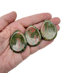 Unakite worry stone from GemstoneGO, 45mm soothing crystal with smooth polished surface for stress relief and meditation.