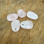 Rose quartz oval crystal pendant from GemstoneGO, natural stone jewelry making bead with smooth polished surface.