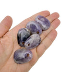 Amethyst oval crystal pendant from GemstoneGO showcasing a polished natural stone bead for jewelry making or jewelry display.