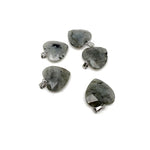 Labradorite faceted heart crystal pendant from GemstoneGO showcasing a natural, shimmering gemstone with a silver bail.
