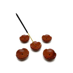 Red Jasper crystal flower incense holder by GemstoneGO, designed for cleansing and relaxation, featuring a detailed flower carving.