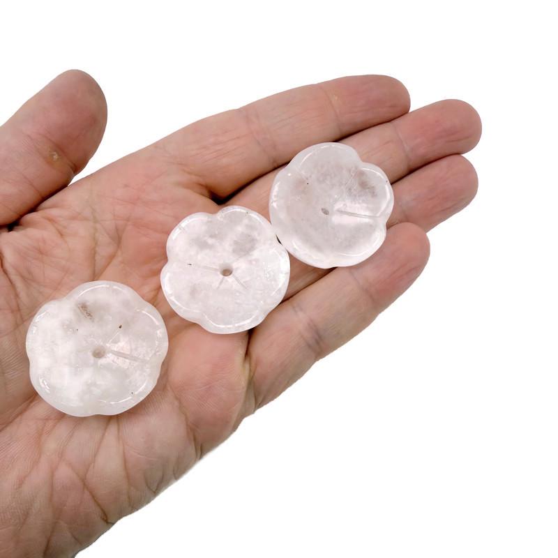 Clear quartz crystal flower-shaped incense holder from GemstoneGO, designed for cleansing and relaxation.