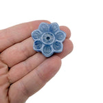Blue aventurine crystal flower incense holder from GemstoneGO, carved gemstone stick burner for meditation and spiritual practice.
