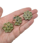 Unakite natural crystal flower incense holder by GemstoneGO, carved gemstone stick burner for meditation and aromatic incense.