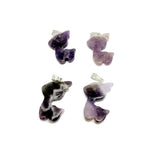 Amethyst deer pendant necklace featuring a gemstone deer charm on a silver chain, crafted by GemstoneGO.