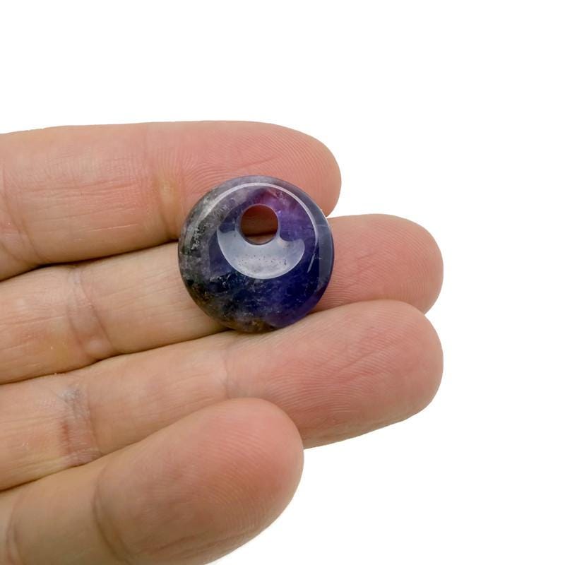 Donut de cristal de amatista - Piedra Pi - 20 mm - DO1072