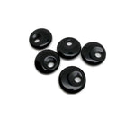 20mm Obsidian crystal donut pendant with Pi Stone design from GemstoneGO, showcasing a smooth, polished black gemstone with circular shape.