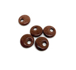 Goldstone crystal donut pendant, 20mm Pi stone from GemstoneGO, featuring a polished, rounded design with a shimmering goldstone surface.