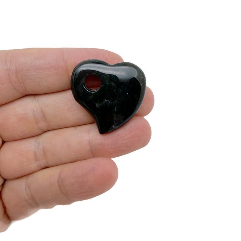 Dainty 30mm crystal heart-shaped pendant with hole, in mixed colors, from GemstoneGO, showcasing its sparkling gemstone design.