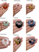 GemstoneGO Love Crystal Heart in 40mm, colorful mixed gemstone heart-shaped pendant on a white background.