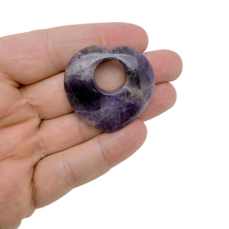 Amethyst Love Crystal Heart - 40mm - HZ1009