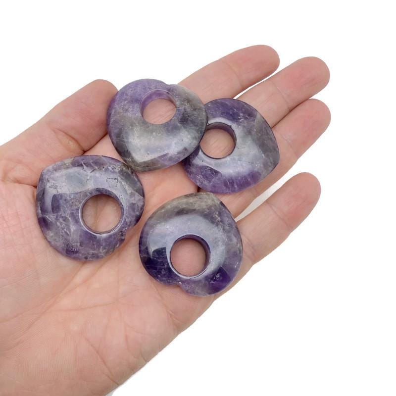 Amethyst Love Crystal Heart - 40mm - HZ1009
