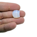 Assorted 16mm Crystal Moon Beads by GemstoneGO, perfect for jewelry making, with a shimmering, translucent appearance in various colors.