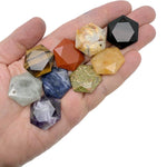 Faceted hexagon crystal pendant necklace with colorful gemstone beads, featuring a sparkling gemstone bead design by GemstoneGO.