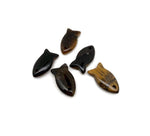 Tiger Eye fish-shaped crystal pendant with a healing gemstone charm, featuring a detailed fish design for jewelry.
