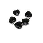 Faceted obsidian heart crystal pendant from GemstoneGO featuring a natural, polished gemstone charm on a silver chain.