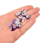 Amethyst deer crystal pendant necklace featuring a gemstone deer charm on a silver chain, crafted by GemstoneGO.